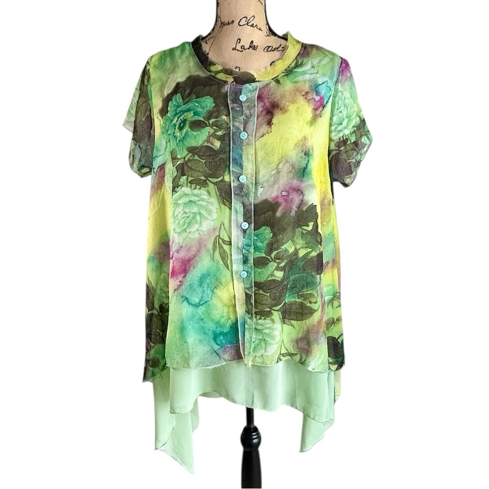 Simply Couture Chiffon Round Neck Tunic